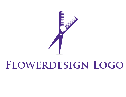 comb and scissors barber logo