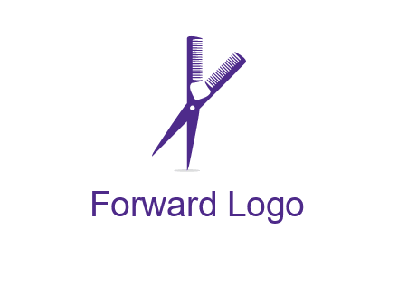 comb and scissors barber logo