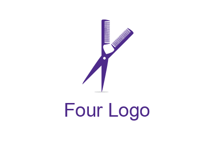 comb and scissors barber logo