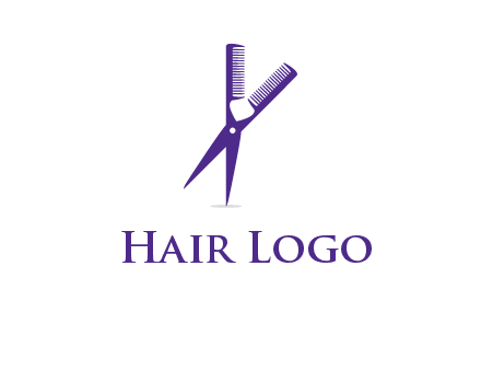comb and scissors barber logo