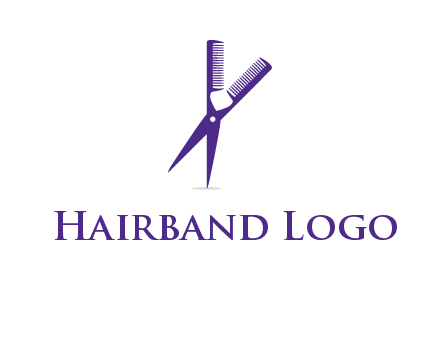 comb and scissors barber logo