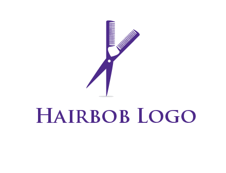 comb and scissors barber logo