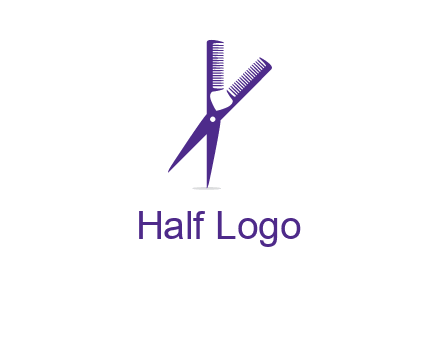 comb and scissors barber logo