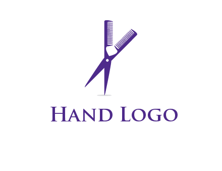 comb and scissors barber logo