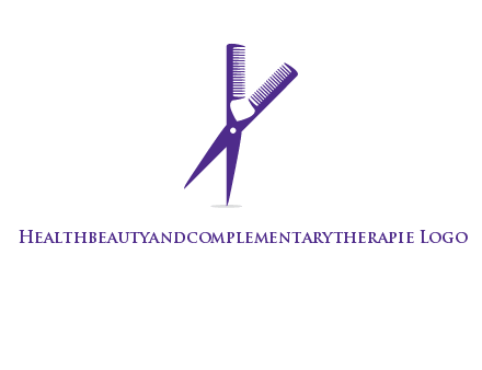 comb and scissors barber logo