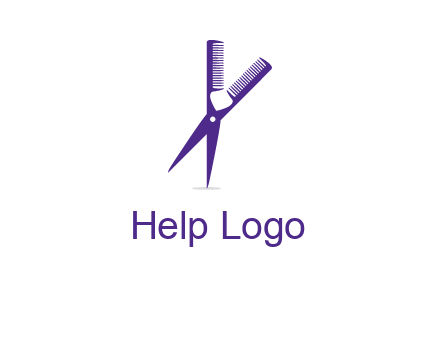 comb and scissors barber logo