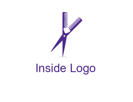 comb and scissors barber logo
