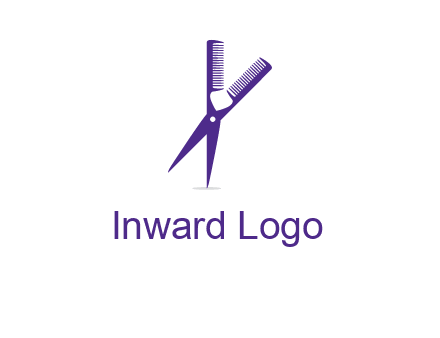 comb and scissors barber logo