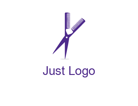 comb and scissors barber logo