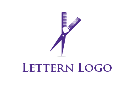 comb and scissors barber logo