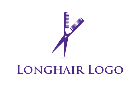 comb and scissors barber logo