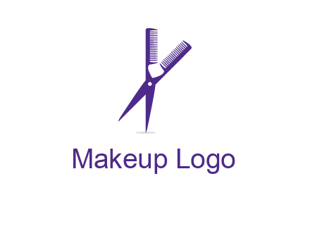 comb and scissors barber logo