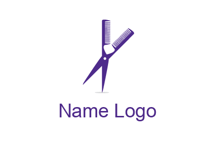 comb and scissors barber logo