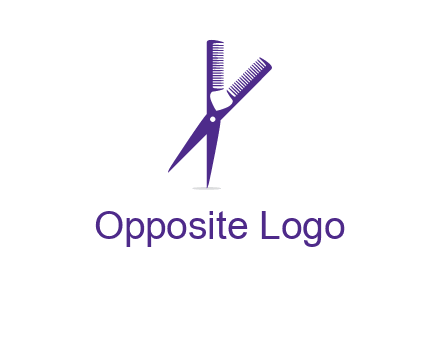 comb and scissors barber logo