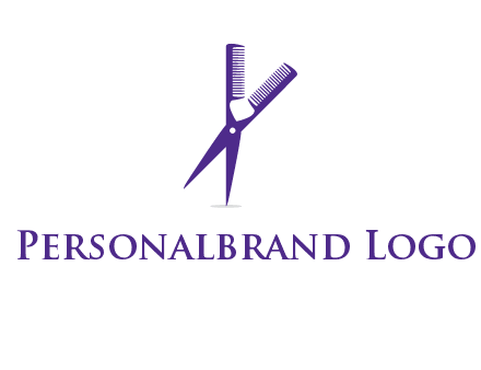 comb and scissors barber logo