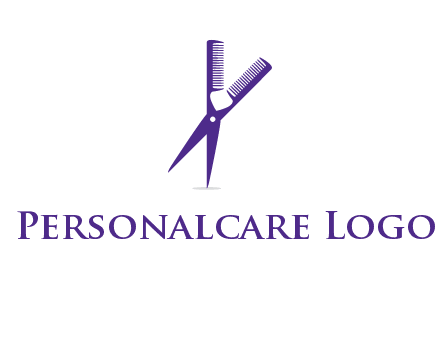 comb and scissors barber logo