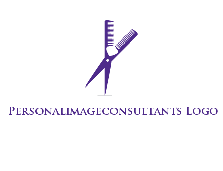 comb and scissors barber logo