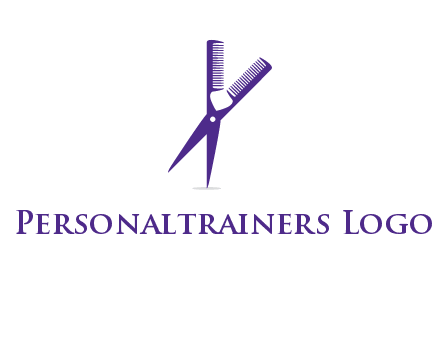 comb and scissors barber logo