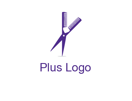 comb and scissors barber logo