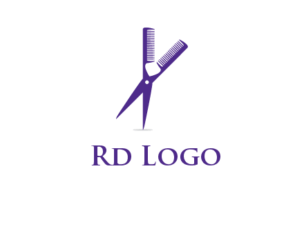comb and scissors barber logo