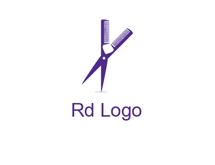 comb and scissors barber logo