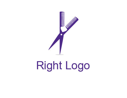 comb and scissors barber logo