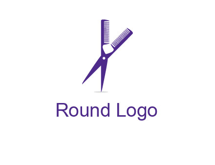 comb and scissors barber logo