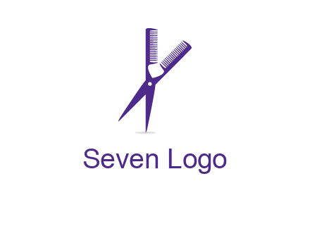comb and scissors barber logo