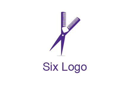 comb and scissors barber logo
