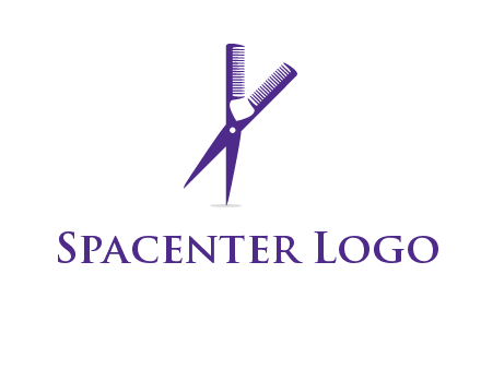 comb and scissors barber logo