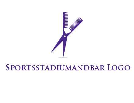 comb and scissors barber logo