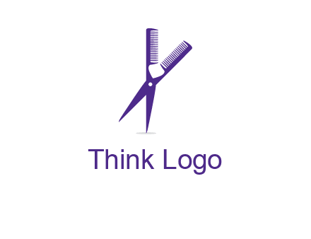 comb and scissors barber logo