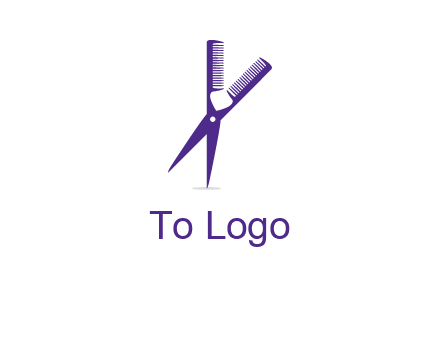 comb and scissors barber logo