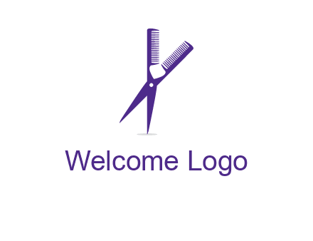 comb and scissors barber logo