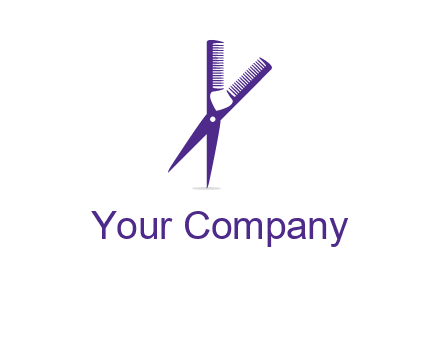 comb and scissors barber logo