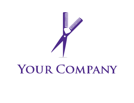 comb and scissors barber logo