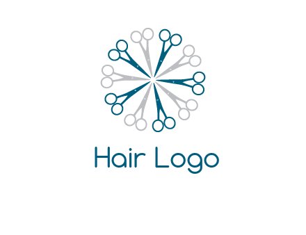 scissors in a circle barber logo