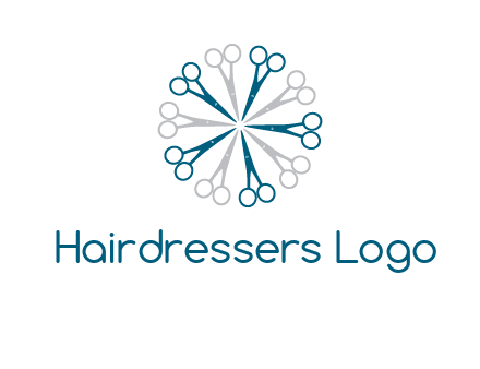 scissors in a circle barber logo