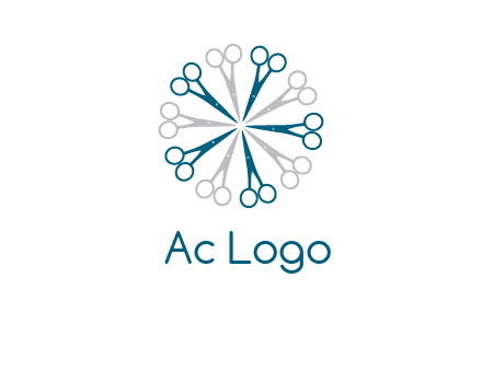 scissors in a circle barber logo