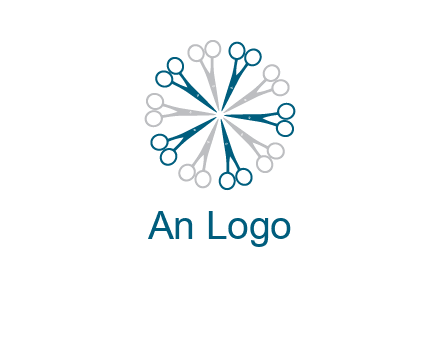 scissors in a circle barber logo