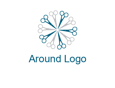 scissors in a circle barber logo