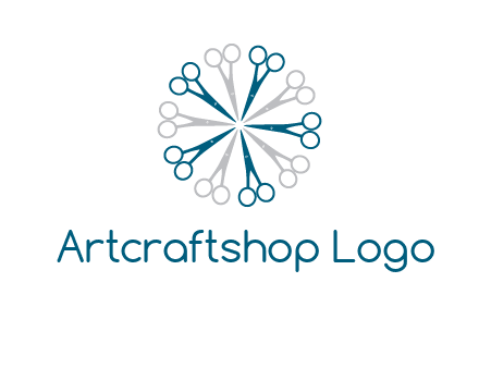 scissors in a circle barber logo