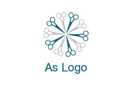 scissors in a circle barber logo