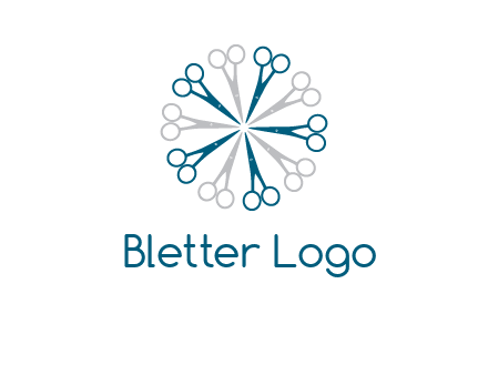 scissors in a circle barber logo