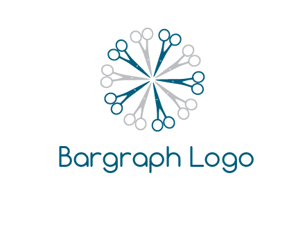 scissors in a circle barber logo