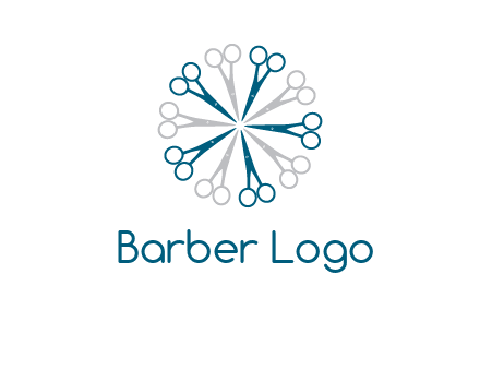 scissors in a circle barber logo