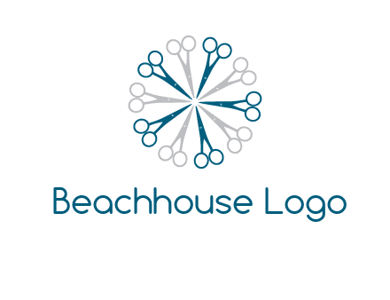 scissors in a circle barber logo