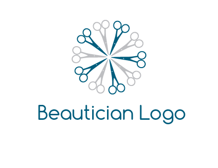 scissors in a circle barber logo