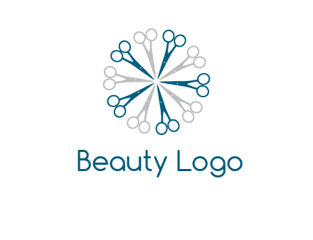 scissors in a circle barber logo