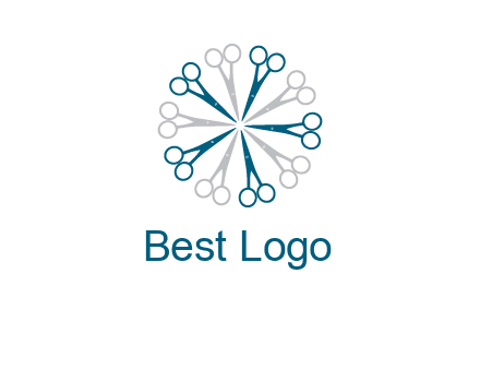scissors in a circle barber logo